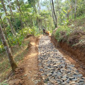 Pembangunan Makadam Jalan Usaha Tani Dusun Lamping: Meningkatkan Aktivitas Pertanian di Desa Sadahayu